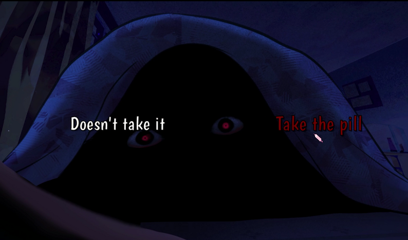 A threatening nighttime choice: refuse or take the pill